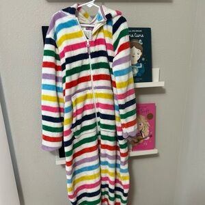 Boden Multicolor Striped Fleece Onesie